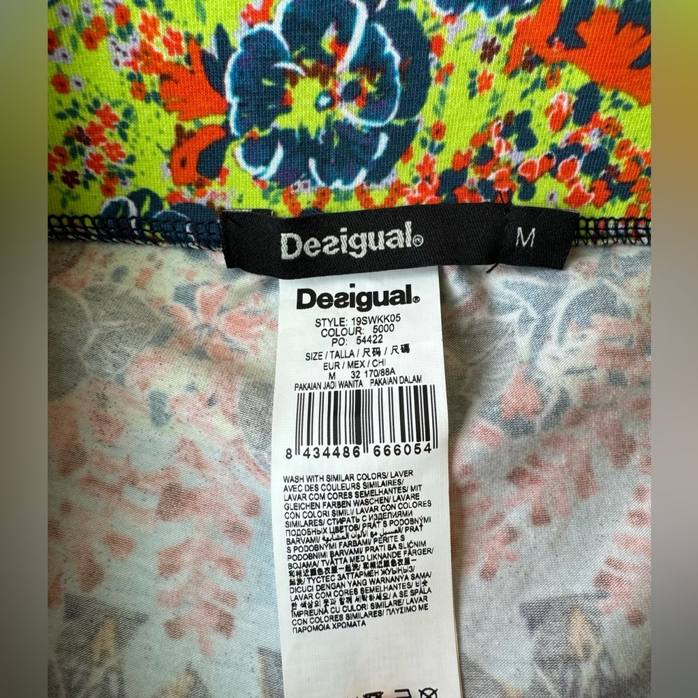 Desigual Johanna Vibrant Floral Indie Bohemian Colorful Leggings Size Medium - Picture 6 of 15